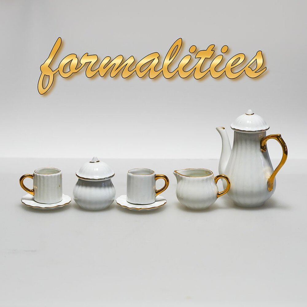 VTG Baum Bros “Formalities” Miniature Tea Set – White Porcelain with Gold Trim